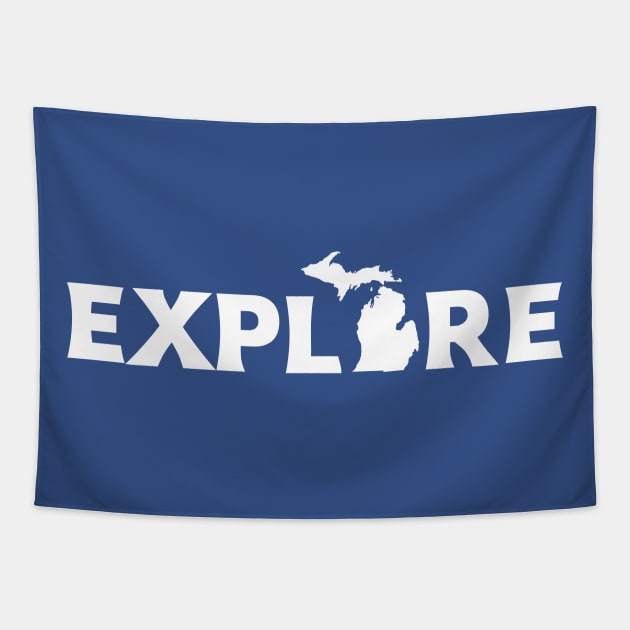 Explore Michigan Tapestry by Lost Mitten Apparel Co