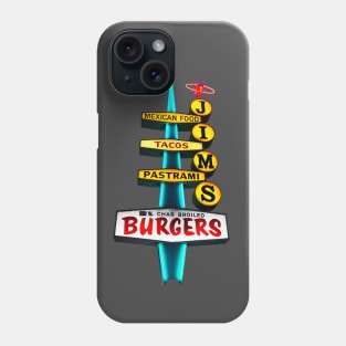 Jim's Burger Neon Vintage Retro Sign Phone Case