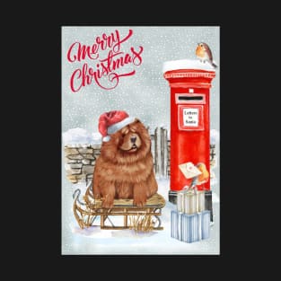 Chow Chow Merry Christmas Santa Dog T-Shirt