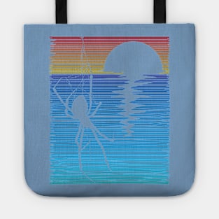 Spider shadow hanging on the beach Tote