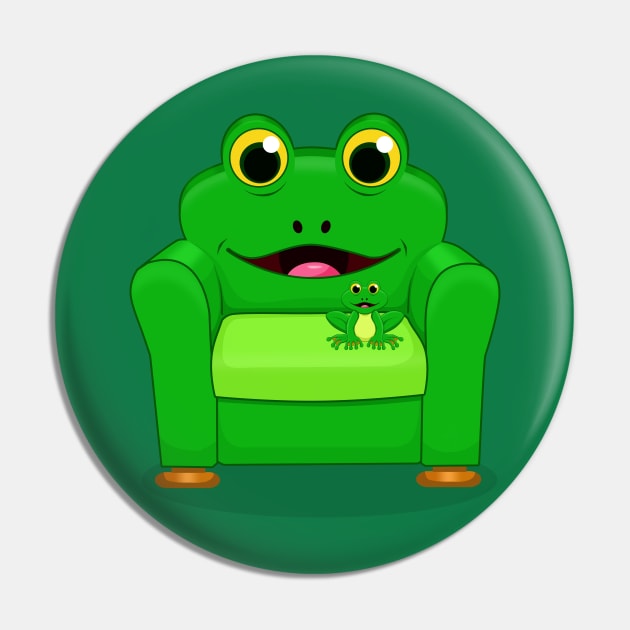 FROG AND CHAIR Pin by canzyartstudio