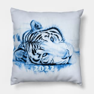 Blue water tiger - a symbol of 2022 Pillow