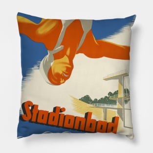 Stadionbad Austria Vintage Poster 1935 Pillow