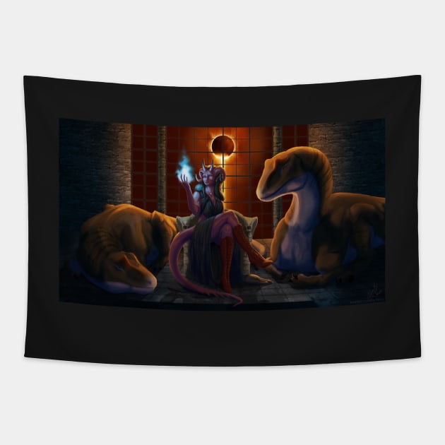 Lilith, Warlock Tiefling Queen Tapestry by Interfector