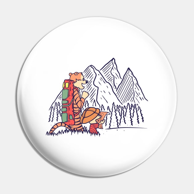 Calvin and Hobbes Climb The Mountain Pin by soggyfroggie