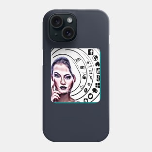 Woman serious social network make money Phone Case