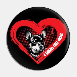 I Love My Lancashire Heeler - Alert dog - I Love my dog Pin