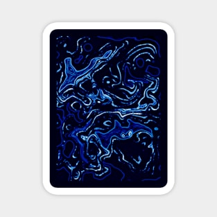 Blue Liquid Swirls Magnet
