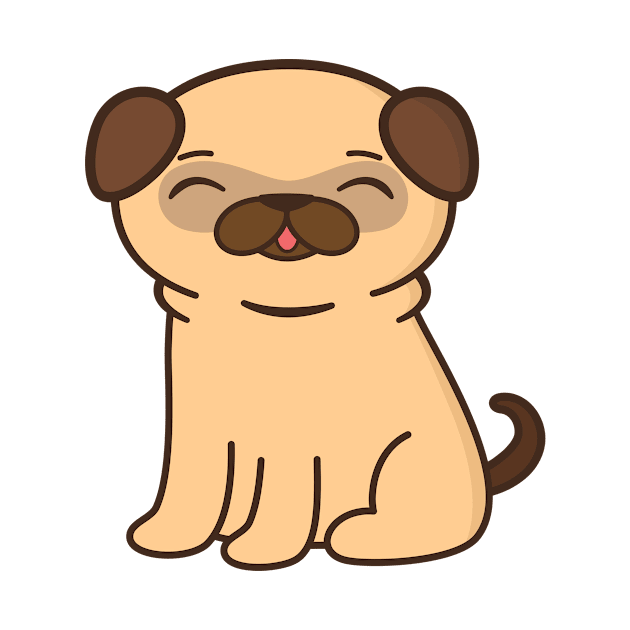 Cute and Kawaii Adorable Pug by happinessinatee