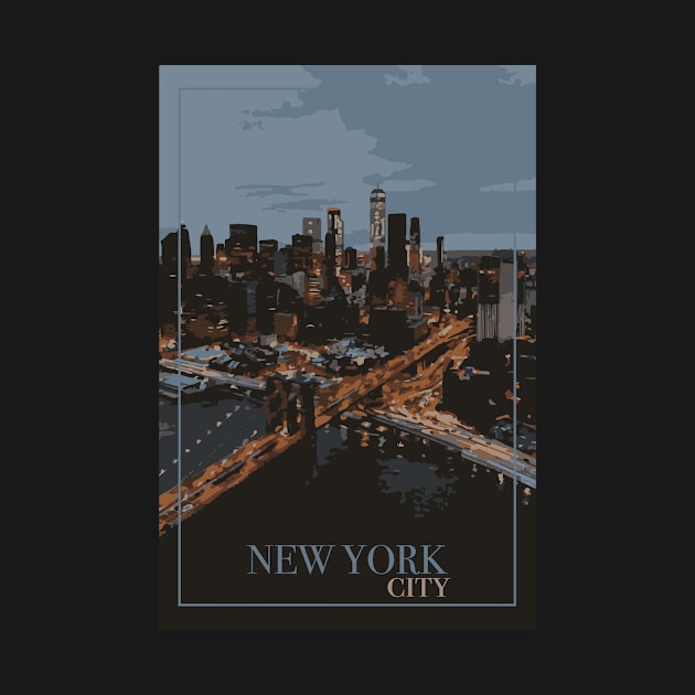New York Skyline Grunge Stock Illustrations Shirt USA NYC by Nomada
