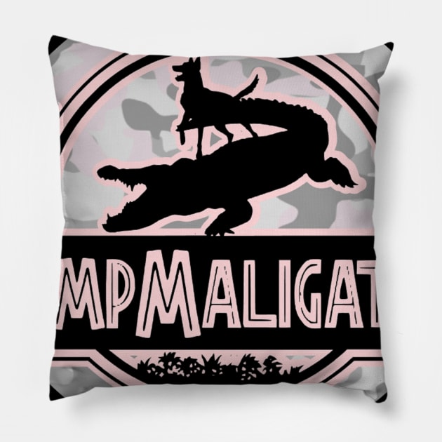 Camp Maligator Pink Camo Pillow by PB&J Designs