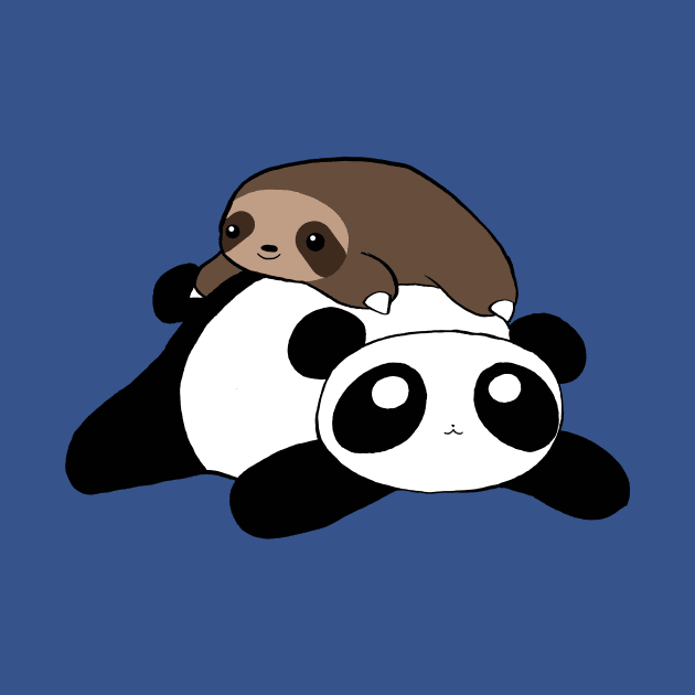 Little Sloth and Panda by saradaboru