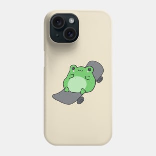 Cute Fat Frog on Skateboard, Kawaii Cottagecore Aesthetic for Skateboarding Fans, Funny Chubby Skater Froge Phone Case