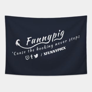 Funnypig Logo White Tapestry