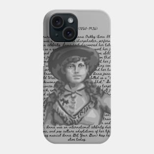 Annie Oakley Portrait and Quote Phone Case