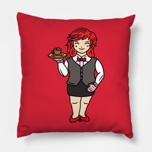 Cute chibi waitress Pillow