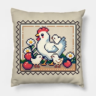 Mommy hen | Cute Pixel art Pillow