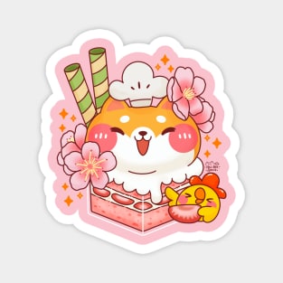 Sakura Strawberry Cake Box Magnet