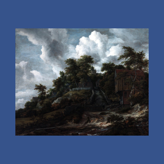 Discover Jacob van Ruisdael Wooded hillside with a view of Bentheim Castle - Dutch Golden Age - T-Shirt