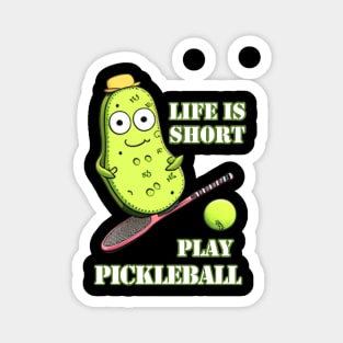 Funny Pickle Playing Pickleball Magnet