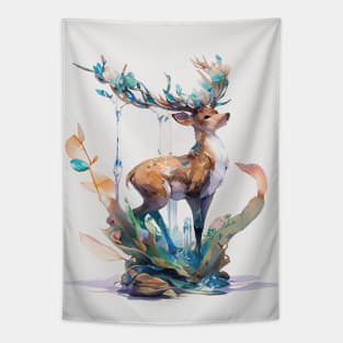 Watercolor deer, forest spirit Tapestry