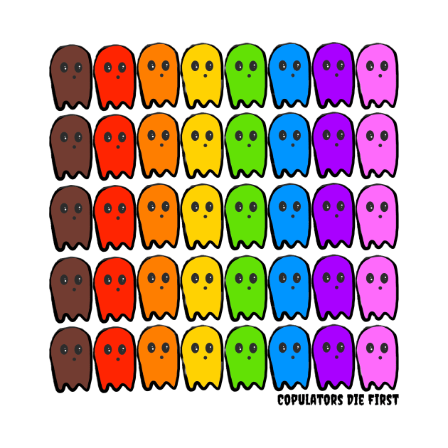 Rainbow Ghosts in Tidy Rows by CopulatorsDieFirst