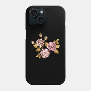 Small bouquet of pink gold roses Phone Case