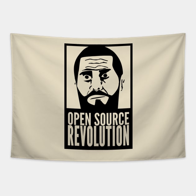 Joe - Open Source Revolution (Black) Tapestry by schlez