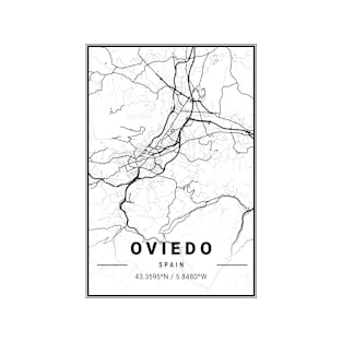 Oviedo Light City Map T-Shirt