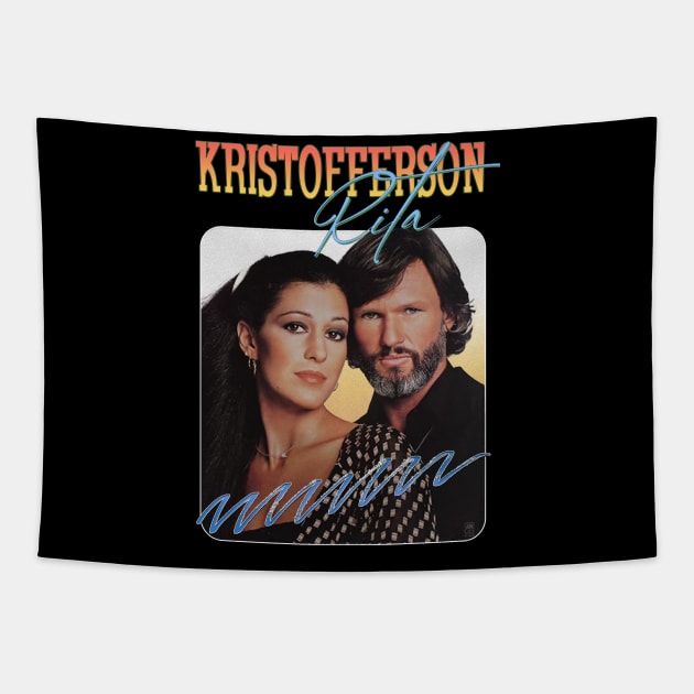 Vintage Aesthetic Kris Kristofferson & Rita 1980s Tapestry by Next And Stop