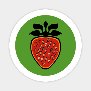 Strawberry Heart Berry Green Circle Indigenous WAWEZHI CANADA Magnet