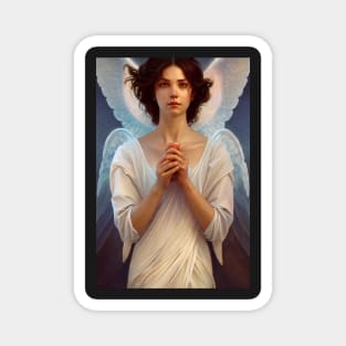 Beautiful Praying Angel Boy Ethereal Fantasy Art Magnet