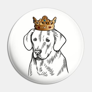 Goldador Dog King Queen Wearing Crown Pin