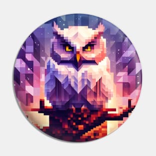 Pixel Owl on Tree Pin