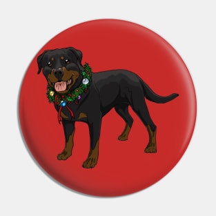 Christmas / Holiday Rottweiler Pin