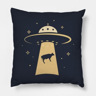 Retro minimal UFO Sci Fi Pillow