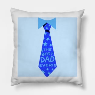 The Best Dad Ever Neck Tie Blue Tone Pillow