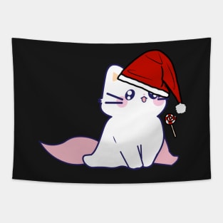 Cute Kawaii Christmas Kitty Cat Tapestry