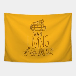 Van Living (yellow background) Tapestry