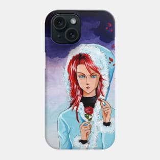Painting of a red hair girl Phone Case