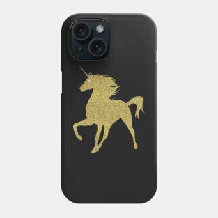 Gold Faux Glitter Magical Unicorn Phone Case