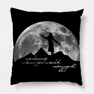 Mountains And Woman On Moon, Moonchasing Pillow