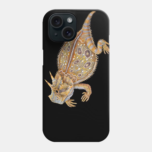 Horned Lizard Phone Case by Tim Jeffs Art