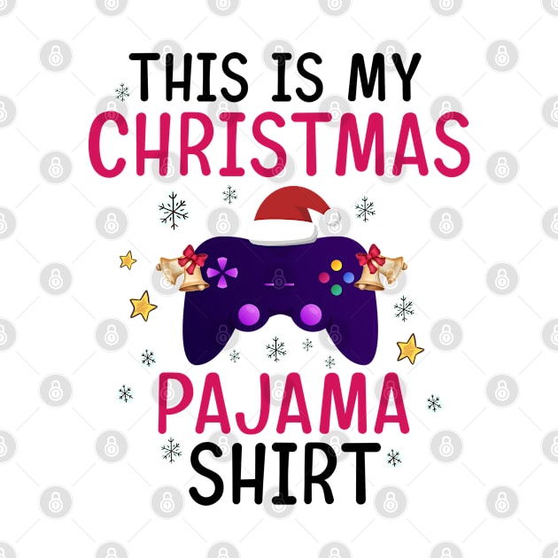 This Is My Christmas Pajama Shirt Gamer Funny Video Game Controller Christmas Gaming by dianoo