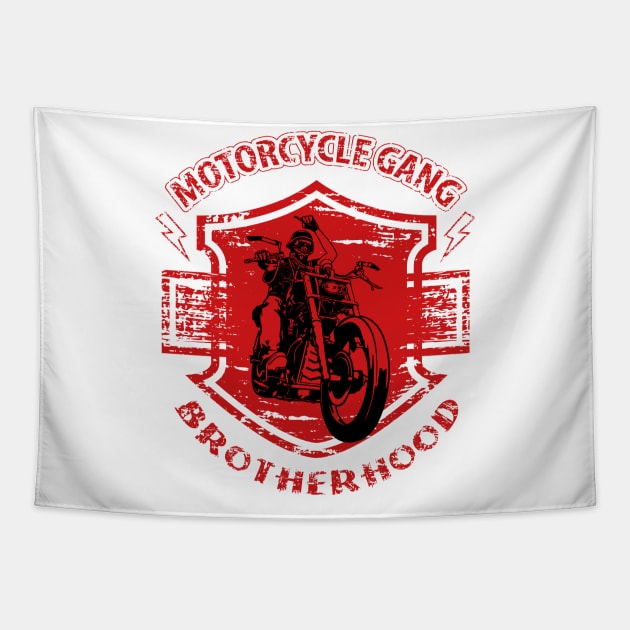 Motorcycle Gang Brotherhood, T-shirt for Biker, MotorCycle Rider Tee, Biker Gift Tapestry by Ben Foumen