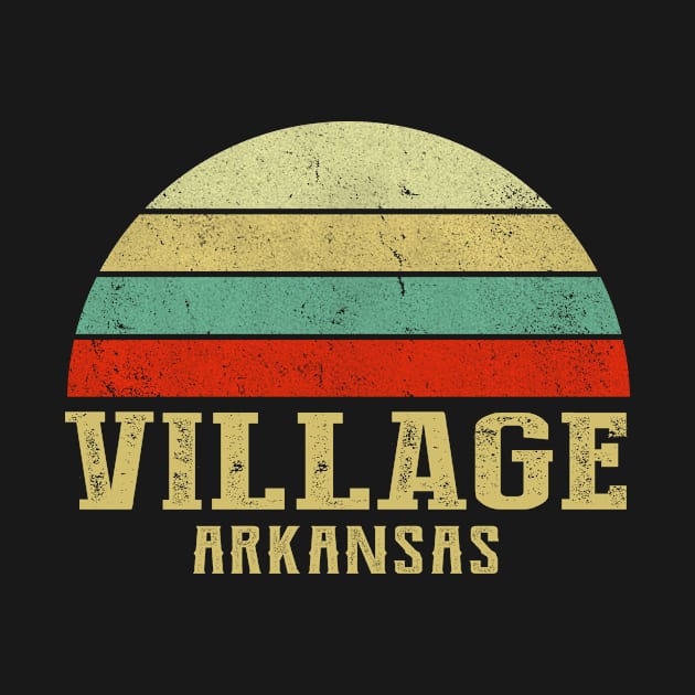 Village Arkansas Vintage Retro Sunset by Curry G