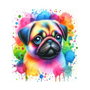 Pug Dog Watercolour T-Shirt