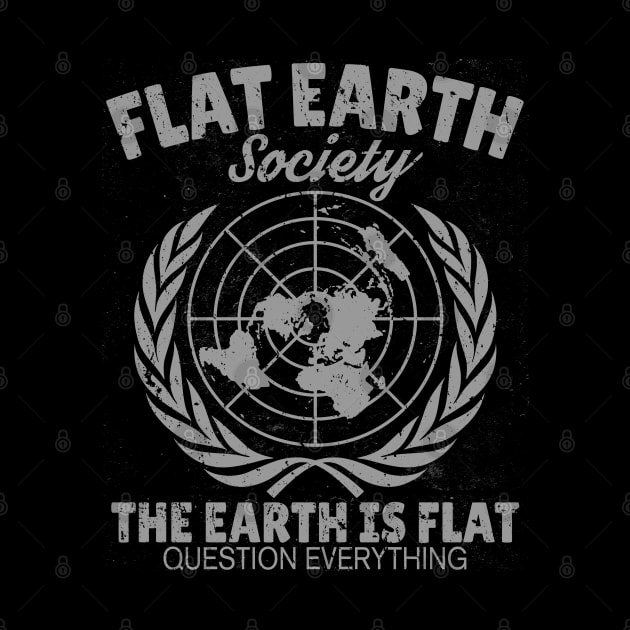 Flat Earth Society Retro Vintage Distressed Design by JakeRhodes