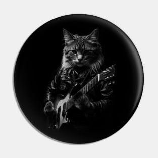 Cat Rocker Rock And Roll Love Pin