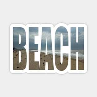 Beach photo in text Magnet